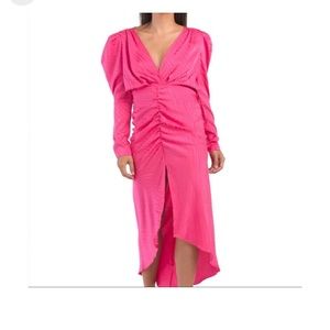 Ronny Kobo Astrid Ruched Puff Sleeve Dress